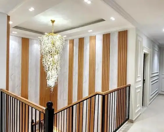 Elegant office space with built-in storage and ceiling detailing by expert interior design Dubai team.