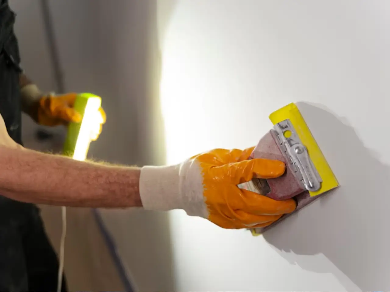 Interior wall preparation in progress by LMC Decor’s plastering services Dubai specialists.