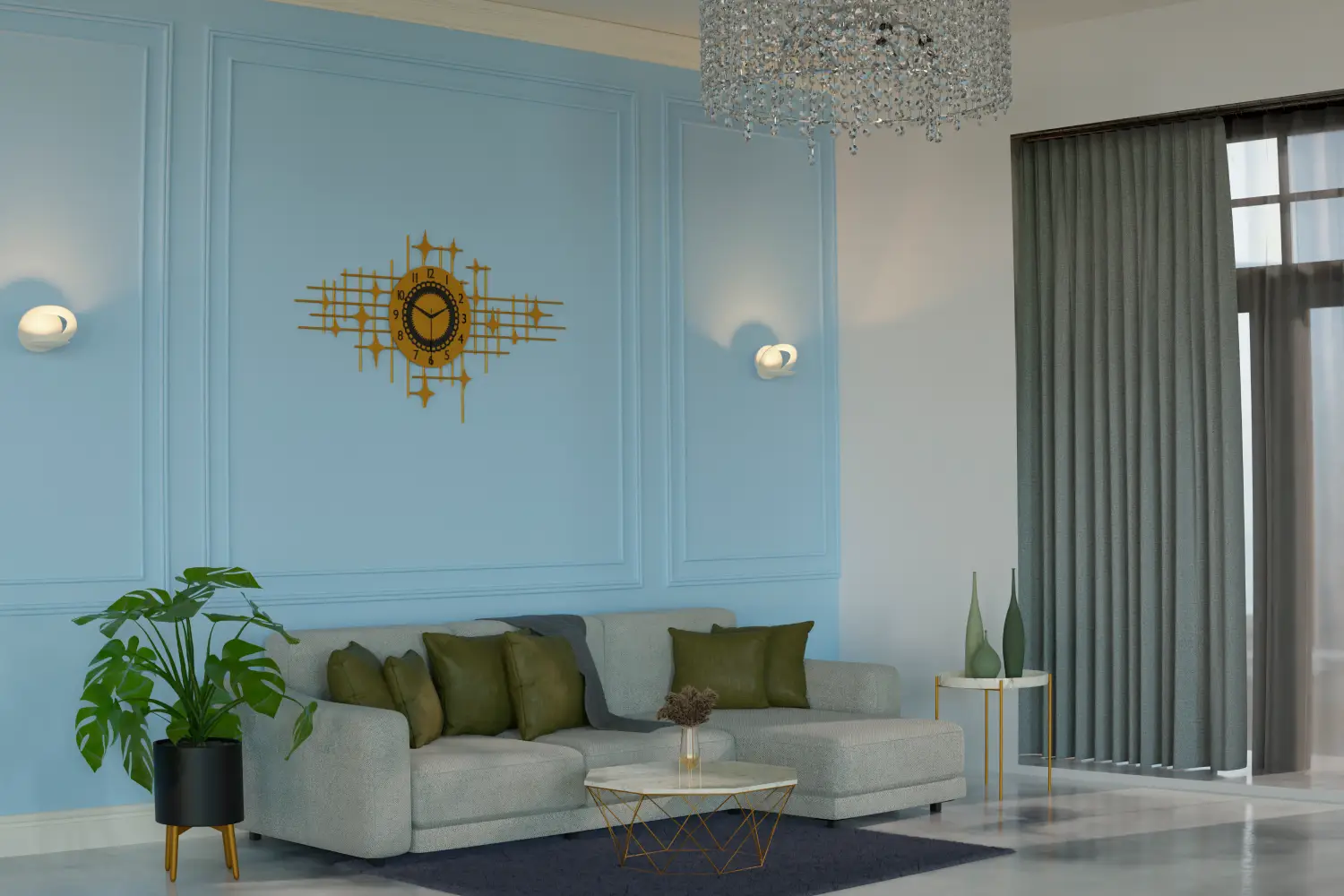Modern living room designed by a Dubai interior design company